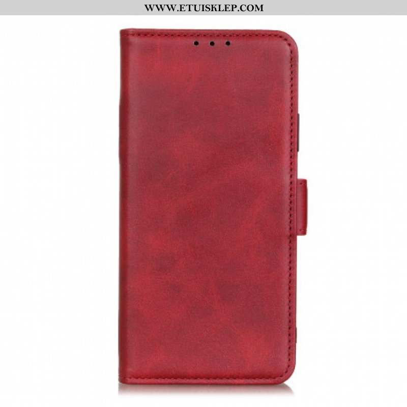 Skórzany Futerał do Xiaomi Redmi Note 10 5G Etui Folio Podwójna Klapa